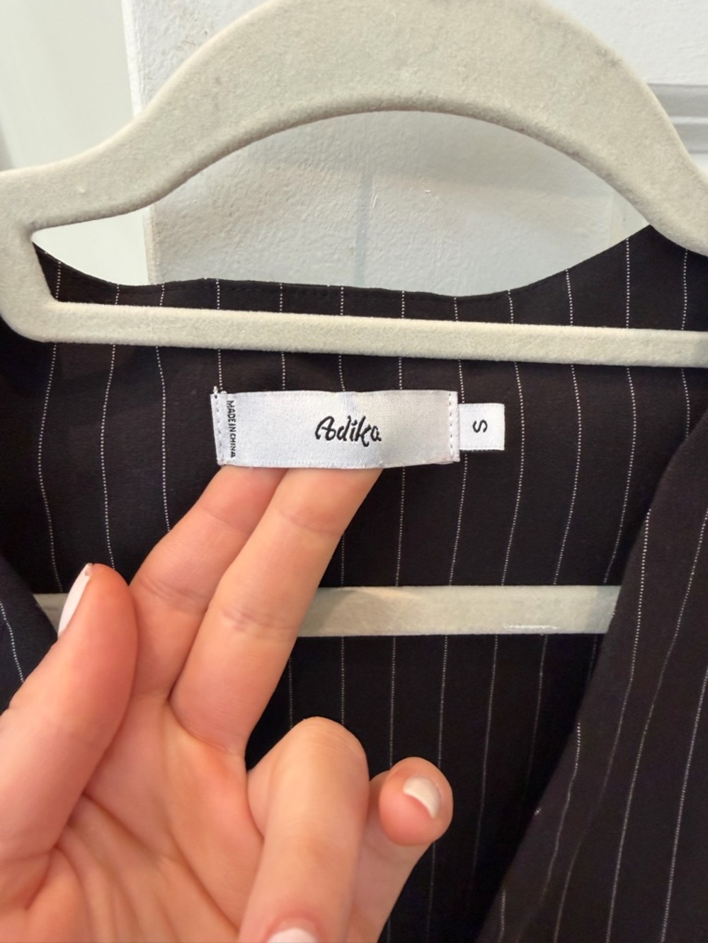 Adika Black Pinstripe Vest - Picture 3 of 3